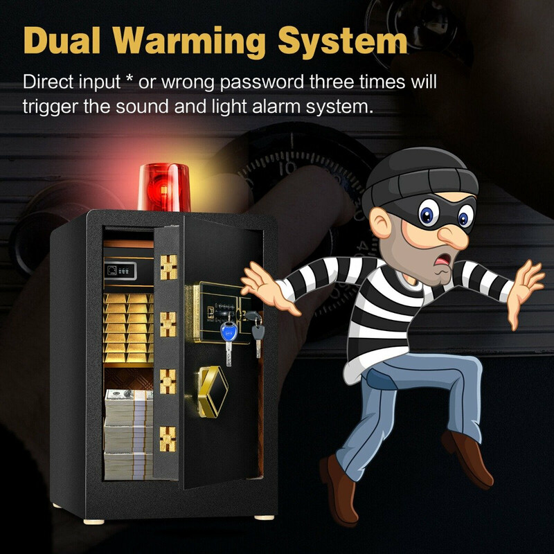 Säkerhetsskåp 42,5 L stål med digitalt lås och nyckel