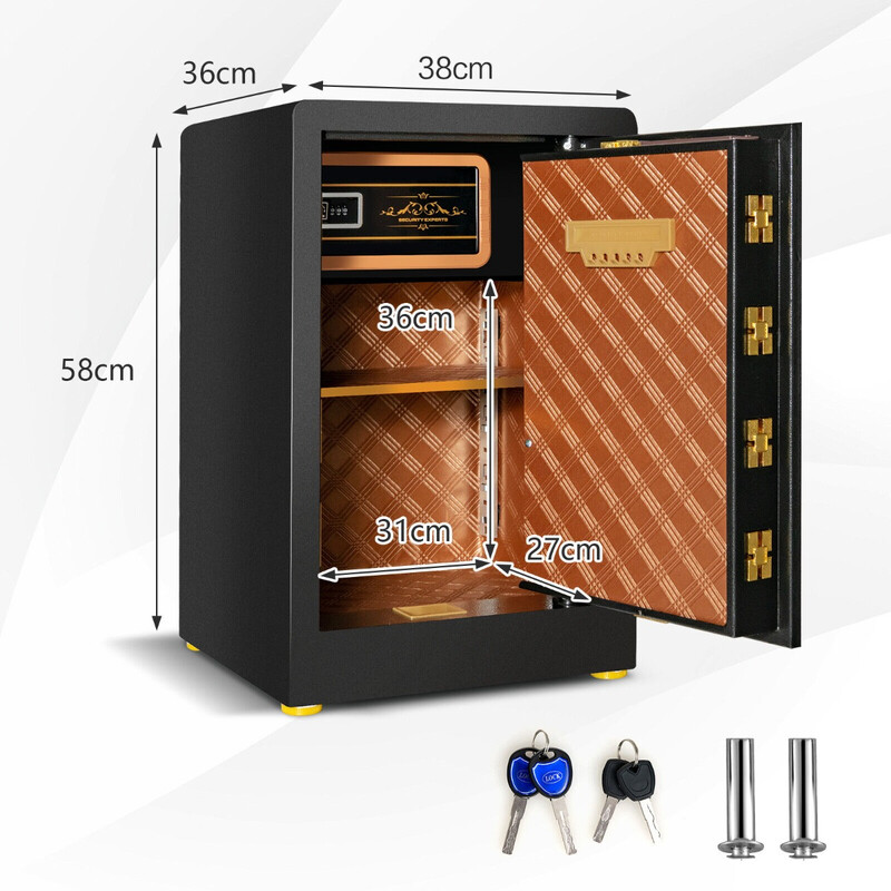 Säkerhetsskåp 42,5 L stål med digitalt lås och nyckel