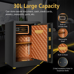 Säkerhetsskåp 42,5 L stål med digitalt lås och nyckel