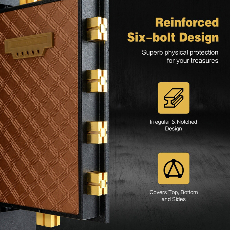 Säkerhetsskåp 42,5 L stål med digitalt lås och nyckel