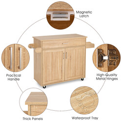 Rullande köksvagn med låsbara hjul och justerbar förvaring