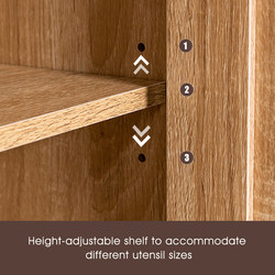 Rullande köksvagn med låsbara hjul och justerbar förvaring