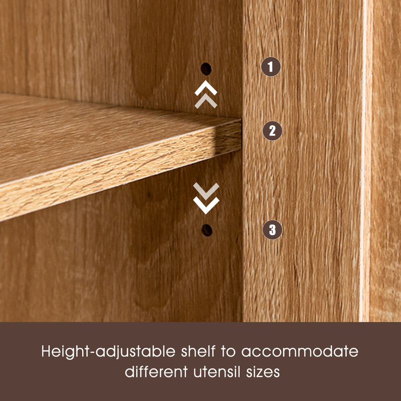 Rullande köksvagn med låsbara hjul och justerbar förvaring