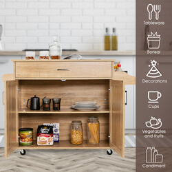 Rullande köksvagn med låsbara hjul och justerbar förvaring