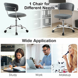 Grå kontorsstol i konstpäls med justerbar höjd