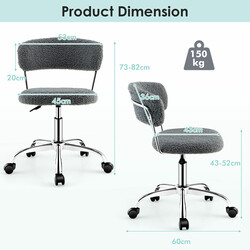 Grå kontorsstol i konstpäls med justerbar höjd