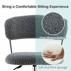 Grå kontorsstol i konstpäls med justerbar höjd