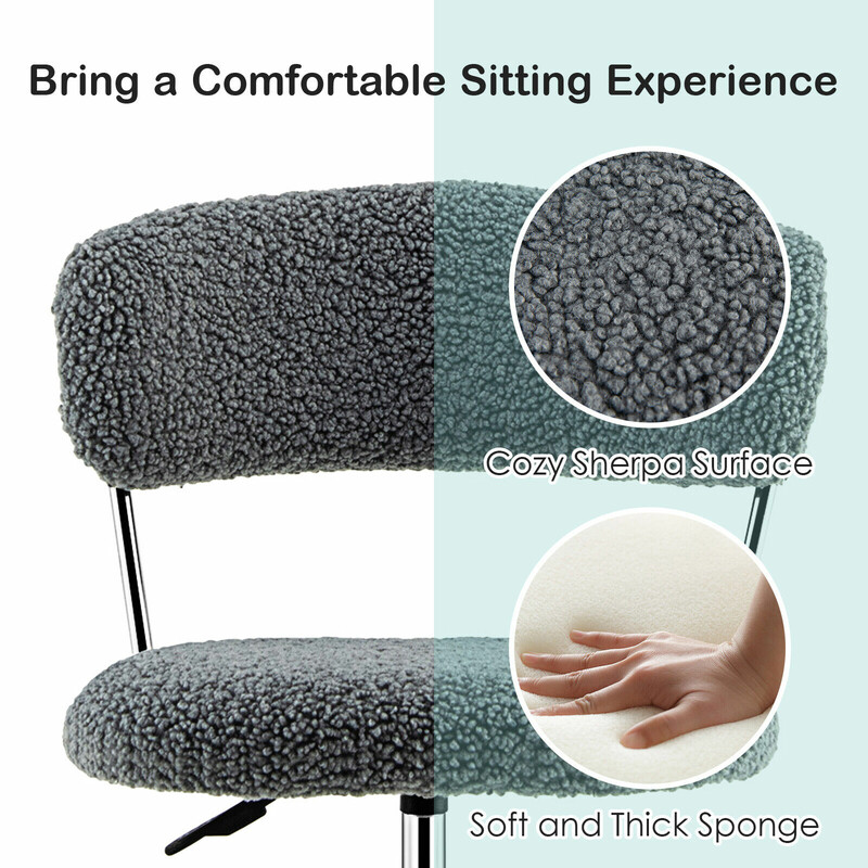 Grå kontorsstol i konstpäls med justerbar höjd