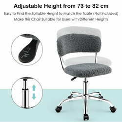 Grå kontorsstol i konstpäls med justerbar höjd