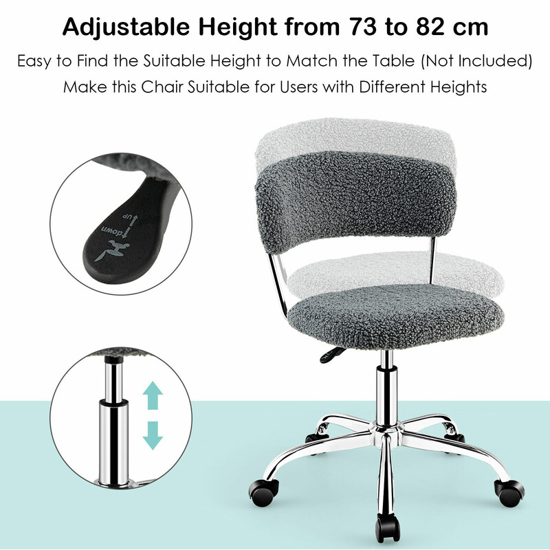 Grå kontorsstol i konstpäls med justerbar höjd