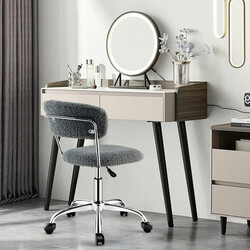 Grå kontorsstol i konstpäls med justerbar höjd