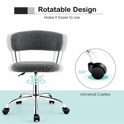 Grå kontorsstol i konstpäls med justerbar höjd