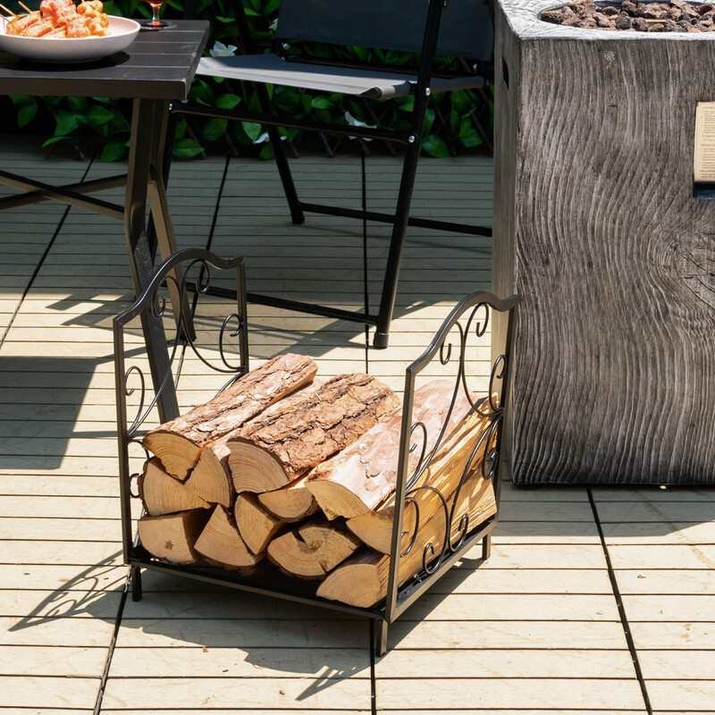 Vedställning i stål, svart, 60 kg kapacitet, kompakt design