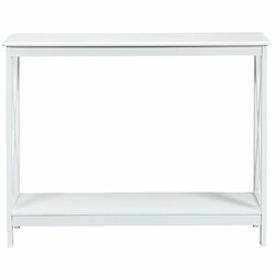 X-format smalt konsolbord med två hyllor vit 100x30x80 cm