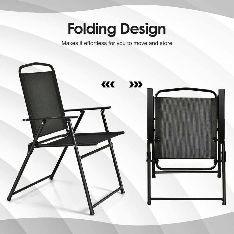 Sexdelat terrassmöbelset med bord, stolar och parasoll