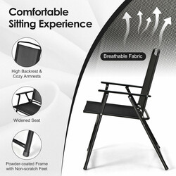 Sexdelat terrassmöbelset med bord, stolar och parasoll