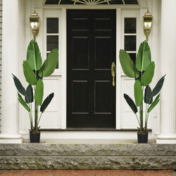 Konstgjord tropisk palm 160 cm med naturliga blad och stabil kruka