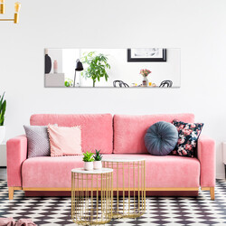 Rektangulär helkroppsspegel med fasad kant för väggmontering 110 x 38 cm