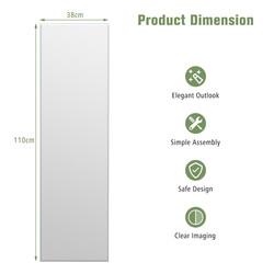 Rektangulär helkroppsspegel med fasad kant för väggmontering 110 x 38 cm