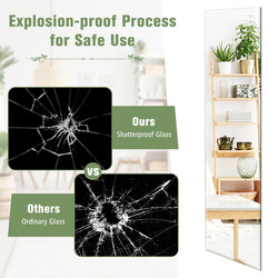 Rektangulär helkroppsspegel med fasad kant för väggmontering 110 x 38 cm