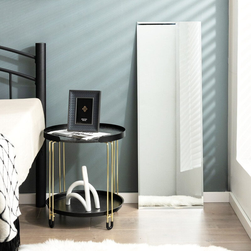 Rektangulär helkroppsspegel med fasad kant för väggmontering 110 x 38 cm