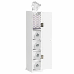 Toalettpappersskåp med justerbara hyllor och vattenbeständig yta för badrum 15 x 16 x 69 cm