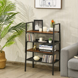 Tvåvånings stapelbart skoställ i trä och metall brun + svart