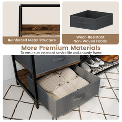 Industriell klädställning med skobänk för hallen 122x40x180 cm rustik brun