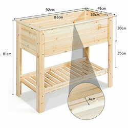 Odlingsbänk i trä med förvaringshylla för växter, 92 x 41 x 81 cm