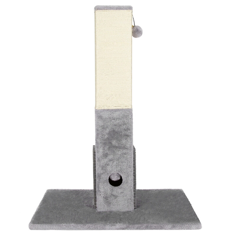 79 cm hög klösmöbel för katter med mjuk plysch och sisal i grå färg