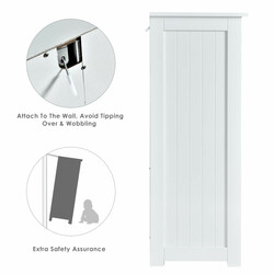 Badrumsskåp med tre lådor och justerbar hylla i vit MDF 60x30x81 cm