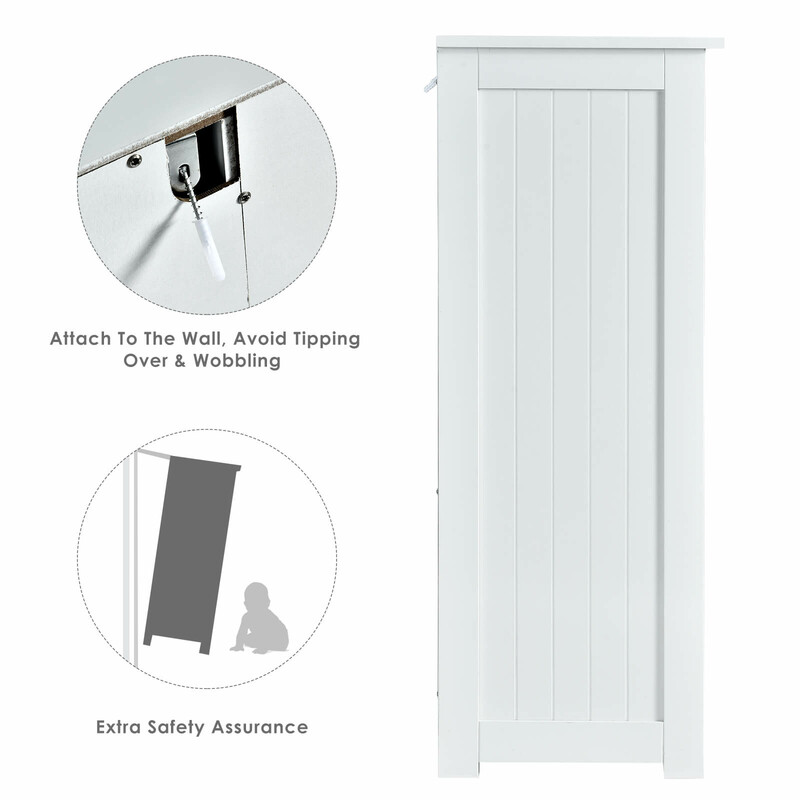 Badrumsskåp med tre lådor och justerbar hylla i vit MDF 60x30x81 cm