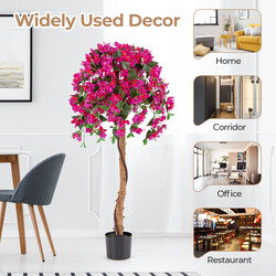 Konstgjort azaleaträd 135 cm med blommor i kruka för hem och kontor