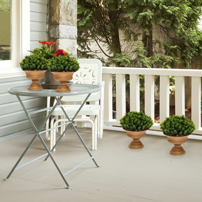 4-pack konstgjorda mini-granar med vintagekrukor för inomhusbruk