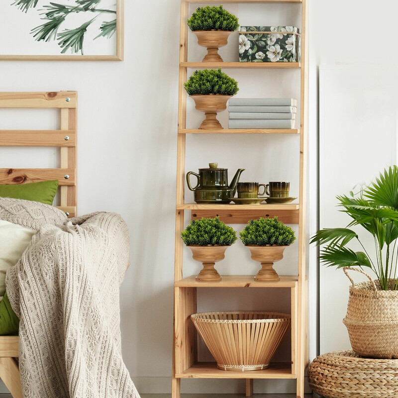 4-pack konstgjorda mini-granar med vintagekrukor för inomhusbruk