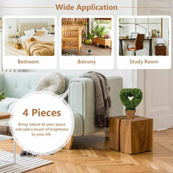 4-pack hjärtformade konstväxter med papperskrukor 30 x 30 x 37 cm