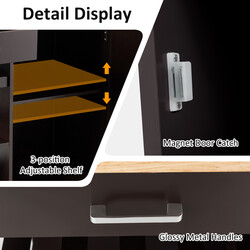 Mobil köksö med låda och hyllor i brun färg för enkel förvaring och stil