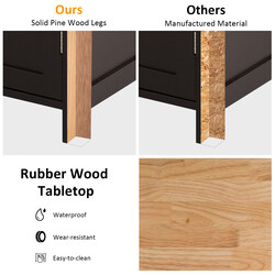 Mobil köksö med låda och hyllor i brun färg för enkel förvaring och stil