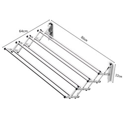 Väggmonterad torkställning i rostfritt stål med 8 stänger och 25 kg kapacitet