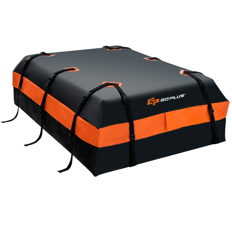 Vattentät takbox med 600 liters kapacitet för alla fordon 132x100x43 cm svart och orange