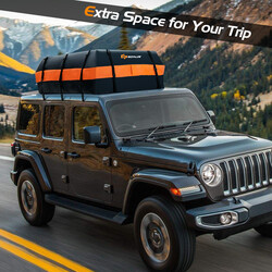 Vattentät takbox med 600 liters kapacitet för alla fordon 132x100x43 cm svart och orange