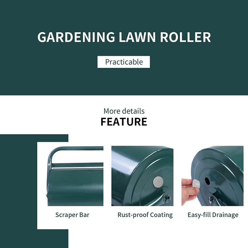 Gräsvält 90 cm med 63L kapacitet och ergonomiskt handtag för jämnare gräsmatta