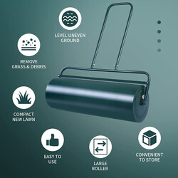 Gräsvält 90 cm med 63L kapacitet och ergonomiskt handtag för jämnare gräsmatta