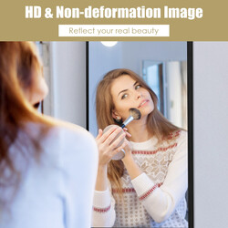 Hängande helkroppsspegel med svart ram 120 x 37 cm för vägg eller dörr