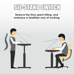 Höj- och sänkbart datorskrivbord med hjul, ergonomisk design, brun, 95 x 52 cm