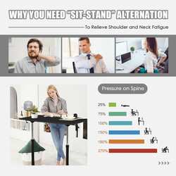 Höj- och sänkbart laptopbord med hjul, svart, 95 x 52 cm, för hem och kontor