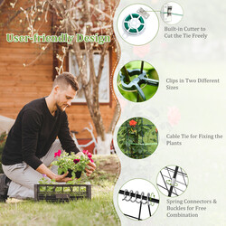 Grönt trädgårdsspaljéset för klätterväxter, justerbar stödstruktur 122 x 86 cm