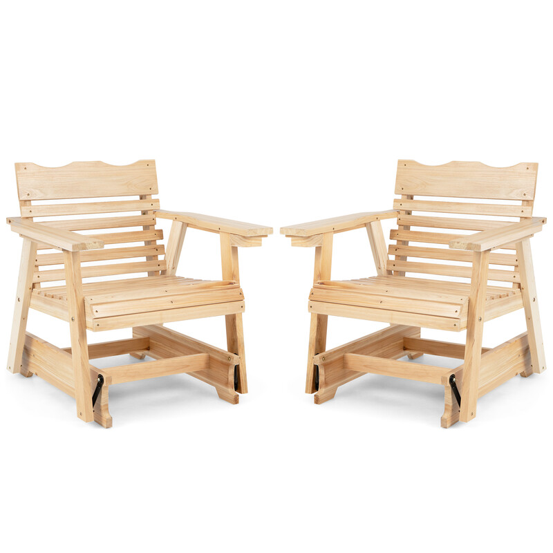 Gungstol i trä för utomhusbruk 80 x 81 x 87 cm naturlig finish