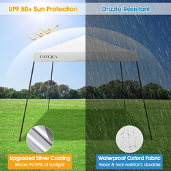 Stort vitt partytält 3x3 m med justerbar höjd och nätväggar