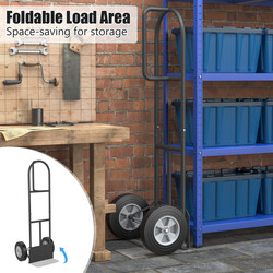 Transportvagn med p-handtag och hög rygg, svart, 300 kg kapacitet, hopfällbar design